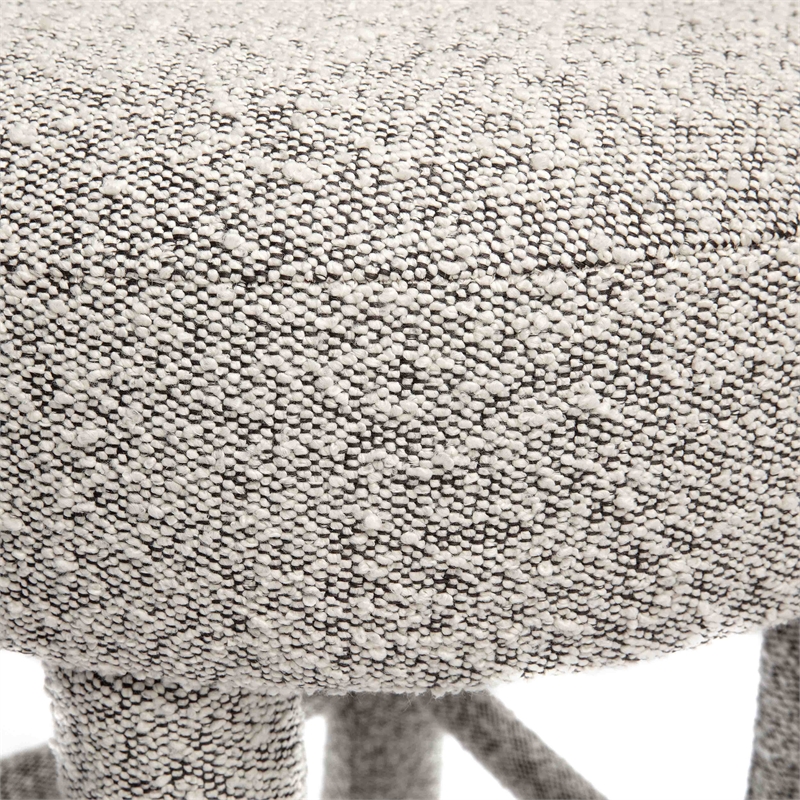 Pemberly Row Contemporary Black & White Boucle Counter Stool