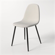 Pemberly Row Cream White Fabric Dining Chairs with Sleek Black Legs - Set of 4