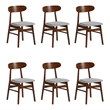 Pemberly Row Modern Wood Dining Chair in Light Gray (Set of 6)