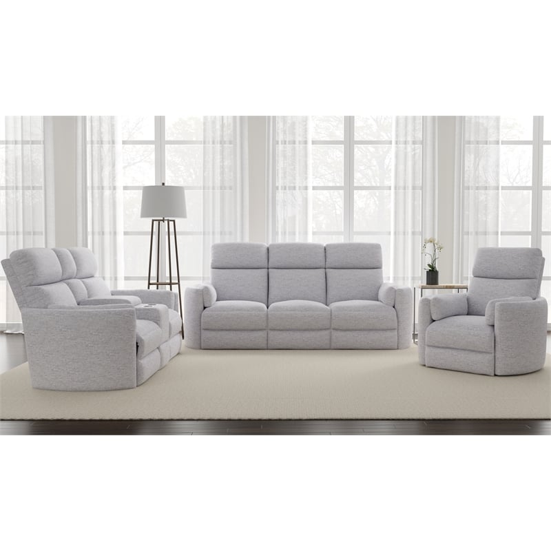 Pemberly Row Contemporary Power Glider Reclining Sofa in Gray