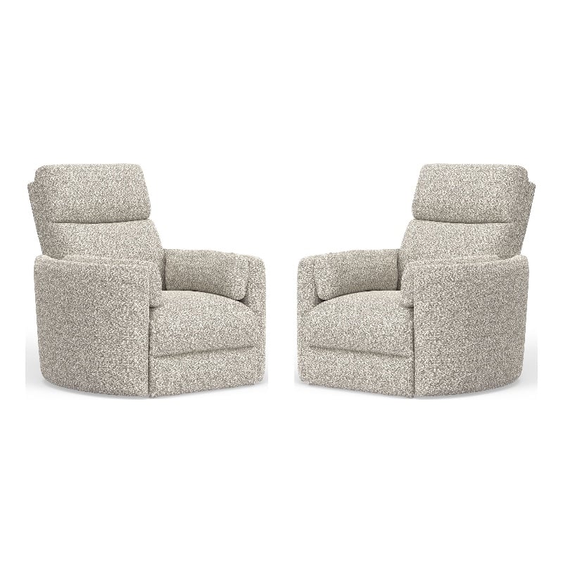 Pemberly Row Contemporary Power Swivel Glider Recliner Two Pack