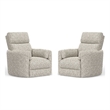 Pemberly Row Contemporary Power Swivel Glider Recliner Two Pack