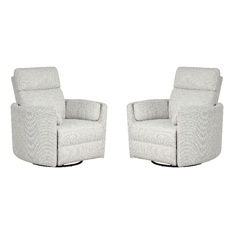 Pemberly Row Beauty Quartz Power Swivel Glider Recliner Two Pack