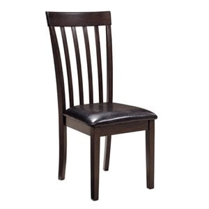 Pemberly Row Contemporary Faux Leather Side Chair in Dark Brown