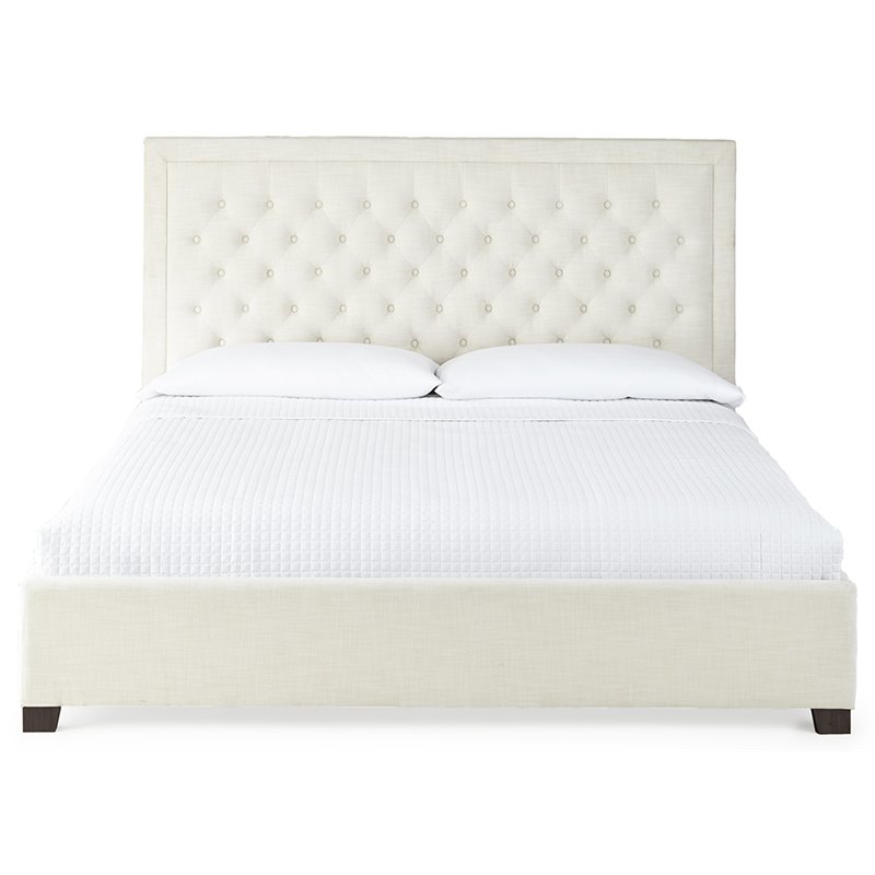 Pemberly Row Modern / Contemporary Tufted King Platform Bed in White