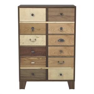 pemberly row vintage wood 8-drawer accent chest in walnut