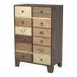 Pemberly Row Vintage Wood 8-Drawer Accent Chest in Walnut