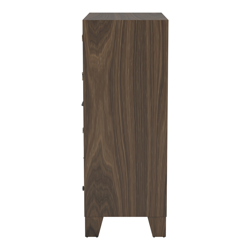 Pemberly Row Vintage Wood 8-Drawer Accent Chest in Walnut