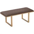 Pemberly Row Modern Velvet Upholstered Bench Chocolate Brown