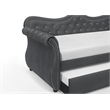Pemberly Row Upholstered Velvet Wood Daybed with Trundle in Gray