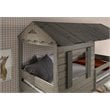 Pemberly Row Farmhouse Wood Twin Over Twin Bunk Bed in Rustic Gray