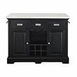Pemberly Row Contemporary Ebony Finished Wood Kitchen Island