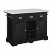 Pemberly Row Contemporary Ebony Finished Wood Kitchen Island