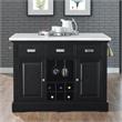 Pemberly Row Contemporary Ebony Finished Wood Kitchen Island