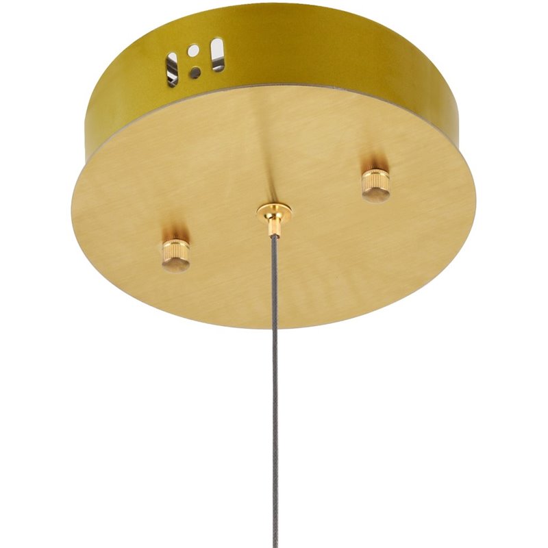 Pemberly Row Contemporary Royal Cut Crystal LED Pendant in Gold