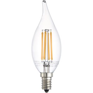 Pemberly Row 4.11&quot 4W 3000K CA10 Clear Glass LED Light Bulb (Set of 10)
