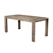 Pemberly Row Fixed Wood Top Dining Table in Antique Natural (Brown)