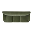 Pemberly Row Modern Recessed Arm Sofa Metal Casters Olive Green