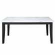Pemberly Row White Faux Marble and Wood 7-piece Dining Set in Black