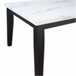 Pemberly Row White Faux Marble and Wood 7-piece Dining Set in Black