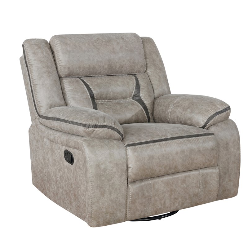 Pemberly Row 3-piece Faux Leather Upholstered Motion Living Room Set Beige