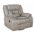 Pemberly Row 3-piece Faux Leather Upholstered Motion Living Room Set Beige
