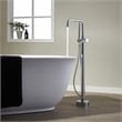 Pemberly Row Freestanding Polished Chrome Tub Faucet with Hand Shower