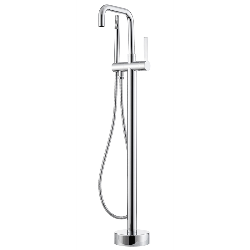 Pemberly Row Freestanding Polished Chrome Tub Faucet with Hand Shower