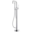 Pemberly Row Freestanding Polished Chrome Tub Faucet with Hand Shower