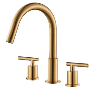 Pemberly Row Widespread Brushed Gold Bathroom Basin Sink Faucet