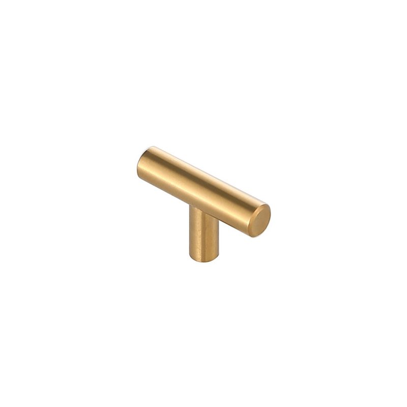 Pemberly Row Modern Zinc Alloy T Bar Pull Multipack in Brass (Set of 10)