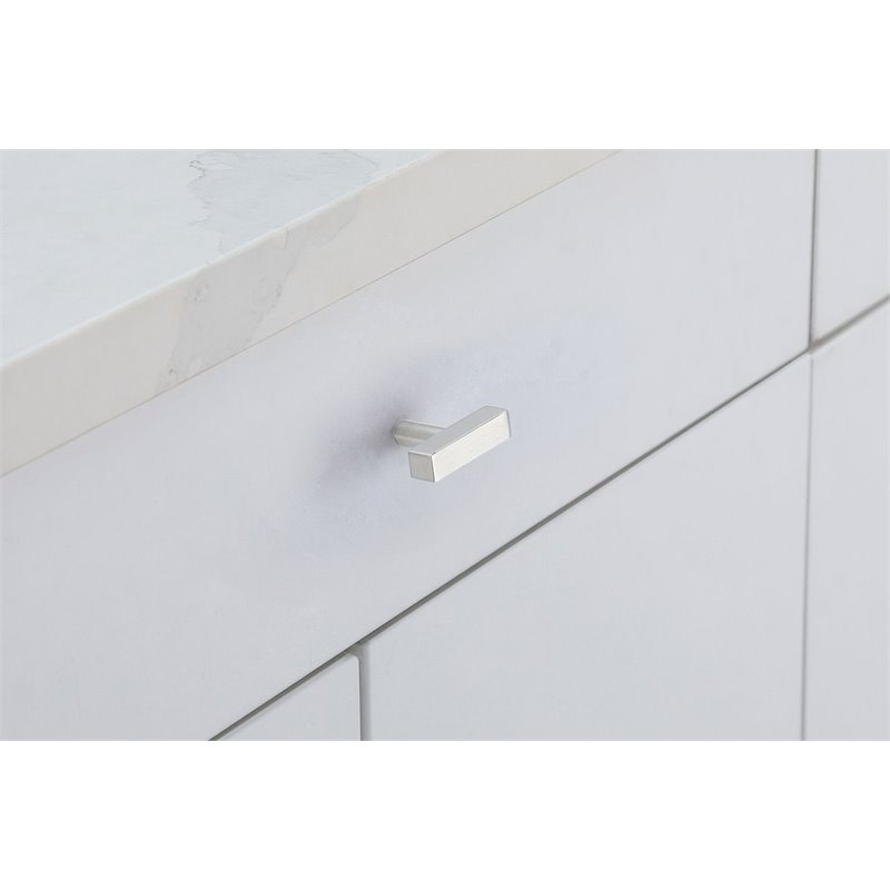 Pemberly Row Modern Zinc Alloy T Bar Pull Multipack in Nickel (Set of 10)