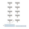 Pemberly Row Modern Zinc Alloy T Bar Pull Multipack in Nickel (Set of 10)