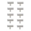 Pemberly Row Modern Zinc Alloy T Bar Pull Multipack in Nickel (Set of 10)