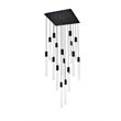 Pemberly Row 16-Light Modern Metal and Crystal Pendant in Black