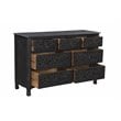 Pemberly Row 7-drawer Floral Carved Solid Wood Dresser in Black