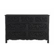 Pemberly Row 7-drawer Floral Carved Solid Wood Dresser in Black
