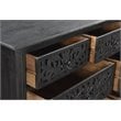 Pemberly Row 7-drawer Floral Carved Solid Wood Dresser in Black
