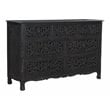 Pemberly Row 7-drawer Floral Carved Solid Wood Dresser in Black