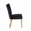 Pemberly Row 2 Piece Gold Legs Dining Chairs Finished with Velvet Fabric - Black