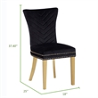 Pemberly Row 2 Piece Gold Legs Dining Chairs Finished with Velvet Fabric - Black