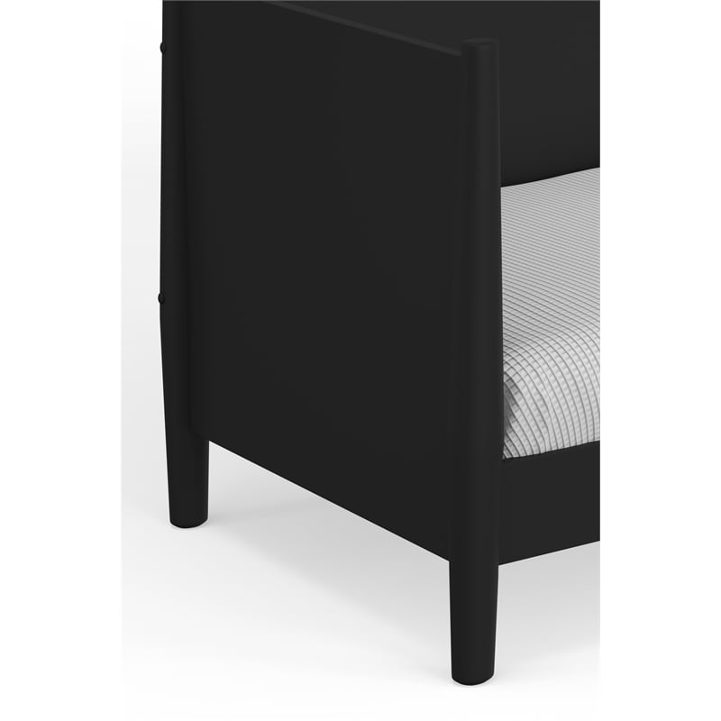 Pemberly Row Mid-Century Modern Twin Size Wood Day Bed in Black