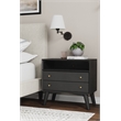 Pemberly Row Modern / Contemporary Large Wood Nightstand in Black