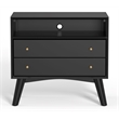 Pemberly Row Modern / Contemporary Large Wood Nightstand in Black