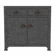 Pemberly Row Contemporary 2-Drawer Raffia Cabinet - Charcoal