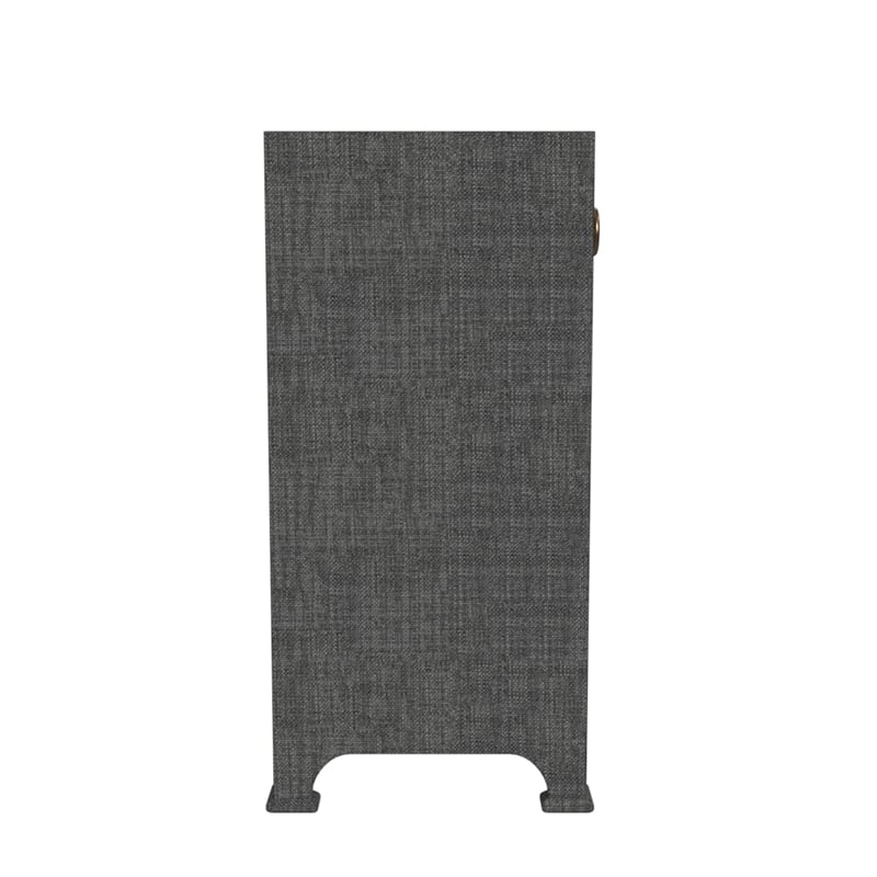 Pemberly Row Contemporary 2-Drawer Raffia Cabinet - Charcoal