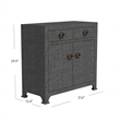Pemberly Row Contemporary 2-Drawer Raffia Cabinet - Charcoal