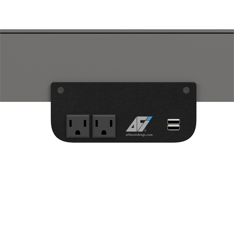 Pemberly Row Solid Wood Frame Full Size Murphy Bed Desk with Mattress in Gray