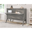 Pemberly Row Solid Wood Frame Full Size Murphy Bed Desk with Mattress in Gray