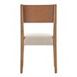 Pemberly Row PU/ Fabric Dining Side Chair in Brown/Beige (Set of 2)